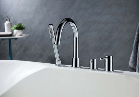 Смеситель на борт ванны на 4 отв. AQUATEK AQ1348CR ЕВРОПА, артикул AQ1348CR