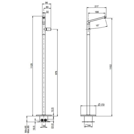 Fima Carlo Frattini Nomos Go Смеситель для раковины, напольный, цвет: хром, артикул F4171NCR