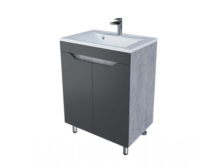 Тумба "Абигель 65", 2 дв., серый / цемент, Milen 65 / км, артикул SP-00001079