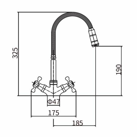 Смеситель для кухни с гибким изливом FASHUN A4319-4, бронза