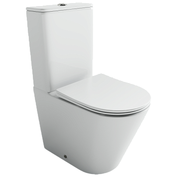 Напольный пристенный унитаз Ореол (Highlight) Торнадо с бачком сиденье микролифт белый арт CN1802T