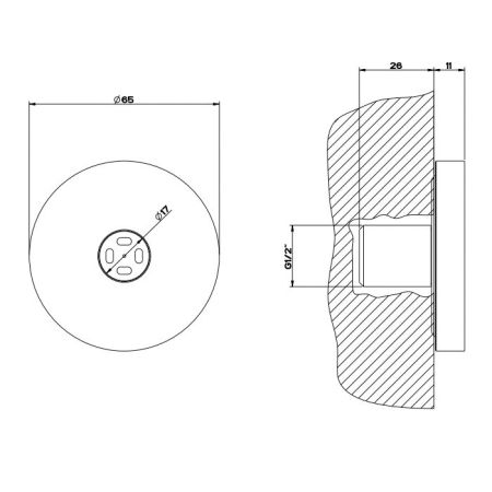 Gessi Body Jets Боковая форсунка с распылителем, цвет Black Metal Brushed PVD, артикул 32977#707