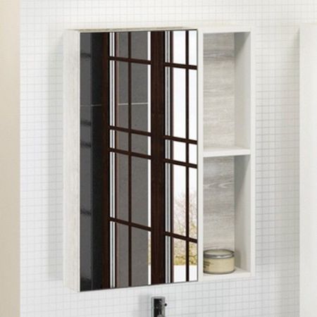 Зеркальный шкаф Comforty Прага 60 4147599 Дуб белый, артикул 4147599