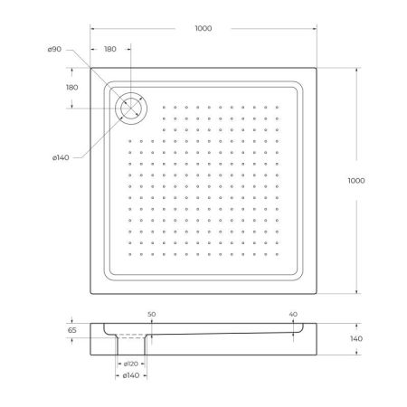 TRAY-BB-A-100-15-W Акриловый поддон, артикул TRAY-BB-A-100-15-W