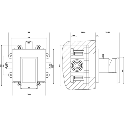 Gessi Eleganza Внешная часть встраиваемого однорычажного смесителя для раковины, цвет: хром, артикул 46106#031