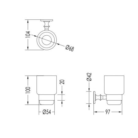 Devon&Devon First Class Стакан подвесной, цвет золото, артикул DD33070OT