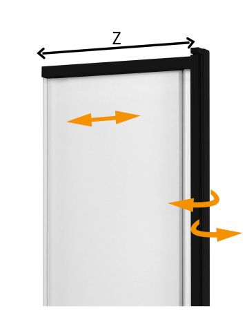 Шторка для ванны NEW TRENDY SENSI 85 см P-0045 (черный), артикул P-0045