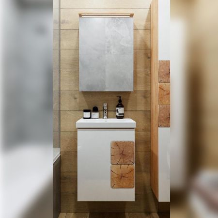 Комплект мебели для ванной Бриклаер Форест 50B, дуб золотой/белый, артикул Форест 50B