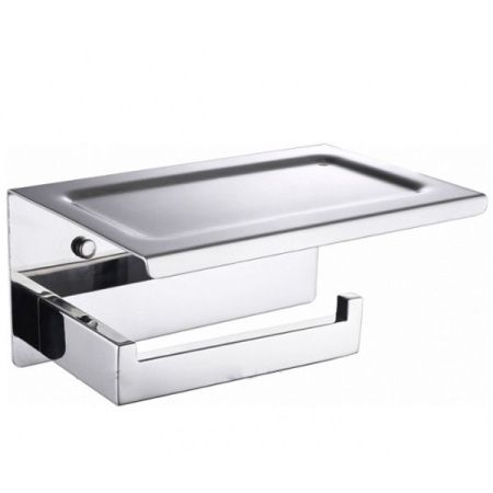 Держатель для туалетной бумаги с полкой NEW VENTURO хром