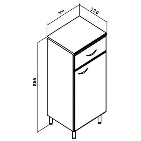 Тумба Runo 30 4620750020972 Белая