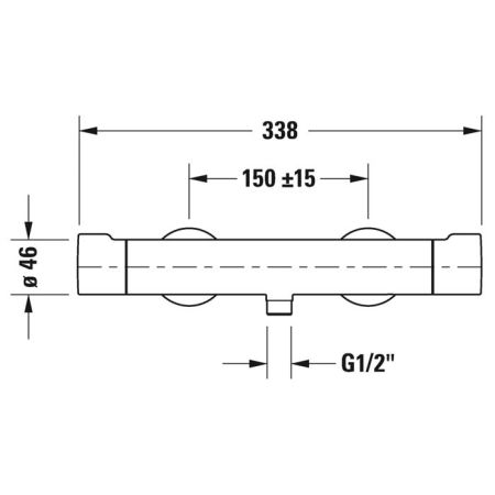 Duravit C.1 Смеситель термостатический для душа настенный, выпуск снизу, цвет: хром