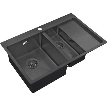 Кухонная мойка ZorG PVD Grafit PVD 5178-2-L GRAFIT Графит, артикул PVD 5178-2-L GRAFIT