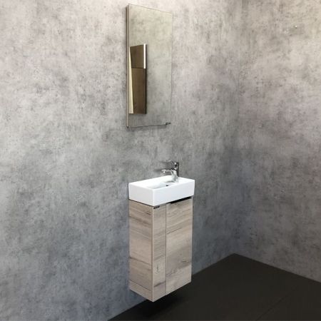 Тумба с раковиной Comforty Асти 40 00-00000831 подвесная Дуб дымчатый, артикул 00-00000831