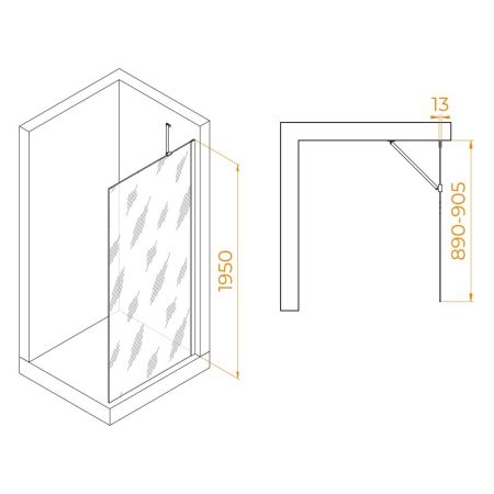 Душевая перегородка RGW WA-110B (Прозрачное, 900), артикул 351011009-14