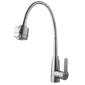 Смеситель для кухни с гибким изливом FASHUN A54301-3, сатин