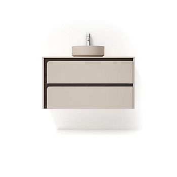 Visobath Indico, комплект: тумба 100см + столешница + раковина, цвет бежевый матовый лак (Cotton-Valenti)