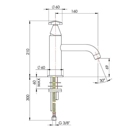 Nicolazzi Star  Смеситель  для раковины однорычажный, без донного клапана, излив 140мм, цвет хром, артикул 4842CRA1