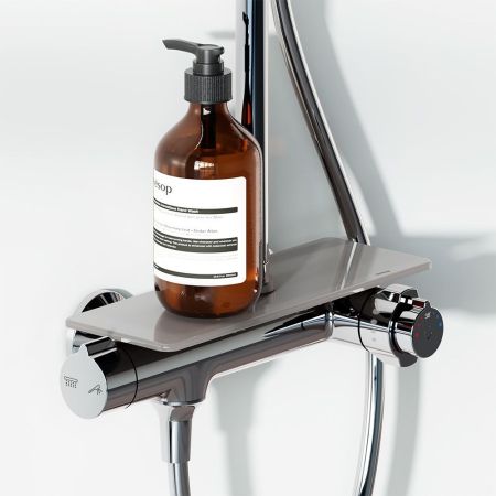 977750000 Jupiter душевая система с душевым ТМС смесителем-полкой, хром, артикул 977750000