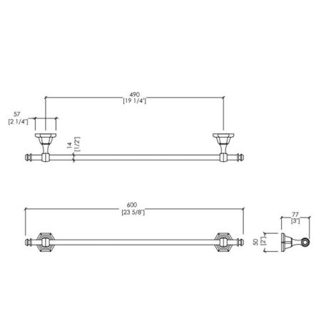 Devon&Devon Jubilee Полотенцедержатель 60 см, золото, артикул JB108OT