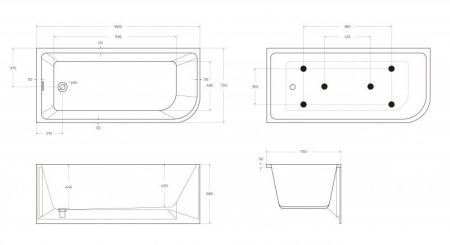 Акриловая ванна BELBAGNO BB712-1600-730-R, артикул BB712-1600-730-R