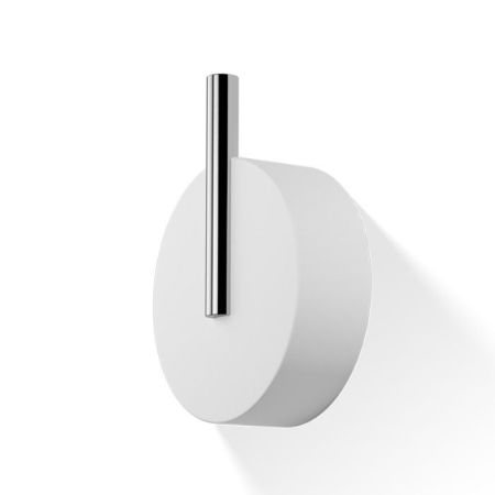 Крючок, Decor Walther, Stone, WHG, одинарный, ширина, мм-50, глубина, мм-20, высота, мм-65, тип установки-настенный, материал-сталь нержавеющая/минеральное литье, цвет-хром/белый матовый, артикул 0972754