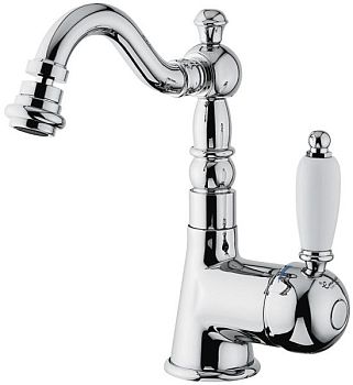 Emmevi Laguna, однорычажный смеситель для биде (излив 14,5 см), с донным клапаном, цвет хром-золото