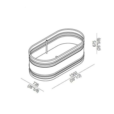 Agape Vieques Ванна отдельностоящая 150х72.6х67.5 см, цвет: темно-серая