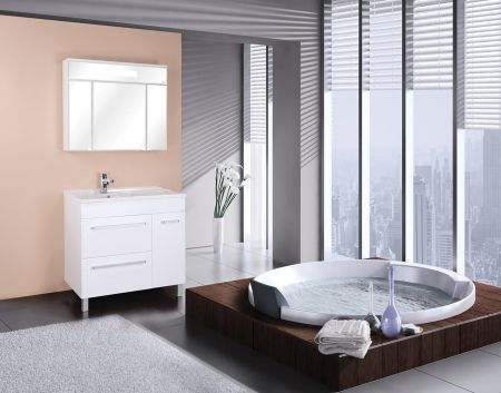 Шкаф-зеркало Onika Сигма 90 белый, c LED подсветкой, артикул 209014