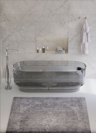 Ванна отдельностоящая 1700x760x560, Grey Mist, CEZARES CZR-LINER-170-76-56-GM-PFB, артикул CZR-LINER-170-76-56-GM-PFB