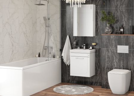 Шкаф-зеркало Onika Венеция 50 белый, универсальный