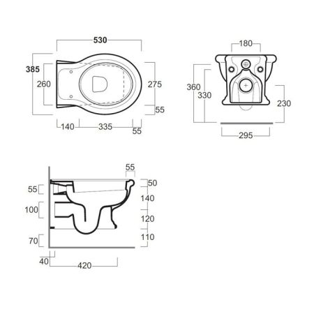 SIMAS Lante Унитаз подвесной безободковый "Rimless", 53х38,5см, цвет белый, артикул LA18bi rimless