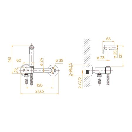 Гигиенический душ с поворотным управлением RGW SP-216B
