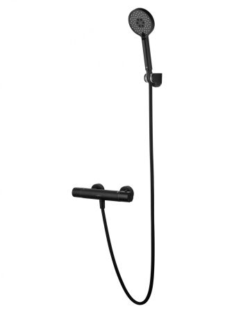 Смеситель для душа с термостатом WONZON & WOGHAND INN 6, Черный матовый  (WW-B2029-A-MB), артикул WW-B2029-A-MB