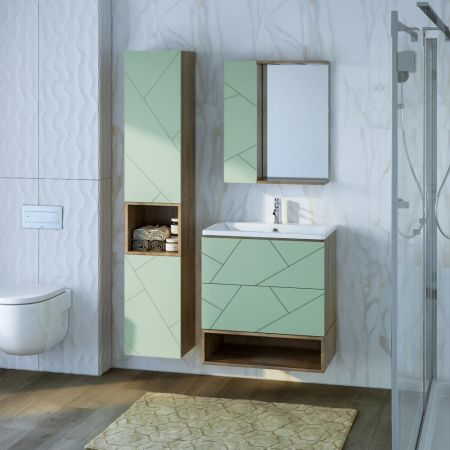 Шкаф навесной Бриклаер КРИСТАЛЛ 35х60 см, фисташковый, артикул 4627125416965