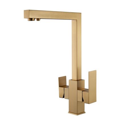 Смеситель для кухни с подключением фильтра Shevanik S148G, золотой сатин, артикул S148G