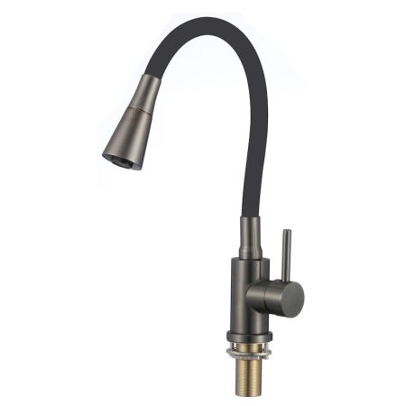 Смеситель для кухни с гибким изливом и режимом душ Savol S-3002QM-01, графит, артикул S-3002QM-01