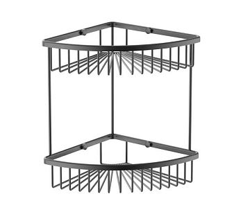 Полка для ванной 2-х ярусная WONZON & WOGHAND, Темный графит (WW-4128-BGM)