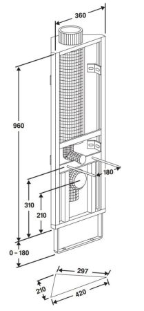 Schwab, угловая инсталляция для подвесного унитаза с кнопкой сверху матовый хром, артикул 288-0100
