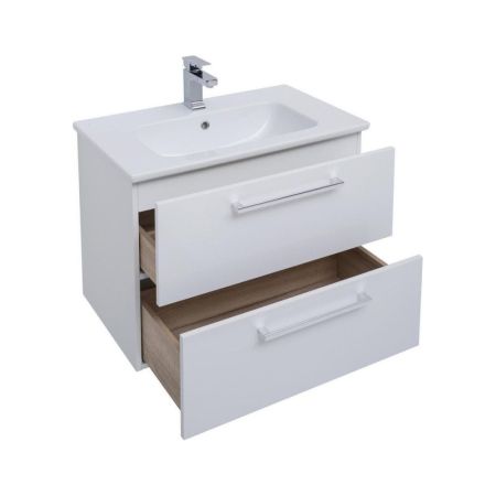 Тумба с раковиной подвесная Dreja Gio 80 см, белый, артикул 77-0103W-com