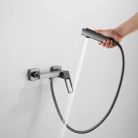 Гигиенический душ со смесителем Shevanik S6805T-1, оружейная сталь