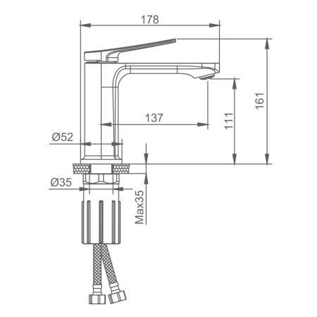 Смеситель для раковины Splenka S40.10, хром, артикул S40.10