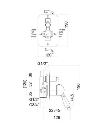 Смеситель для душа Fiore IMPERIAL BLACK 89ZZ5134, бронза, артикул 89ZZ5134