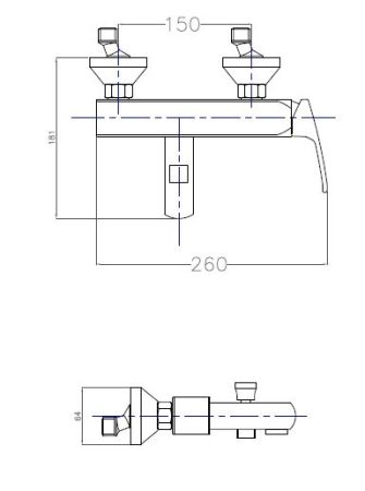 Смеситель для ванны Cezares Legend LEGEND-VM-03/24 Золото 24 карат