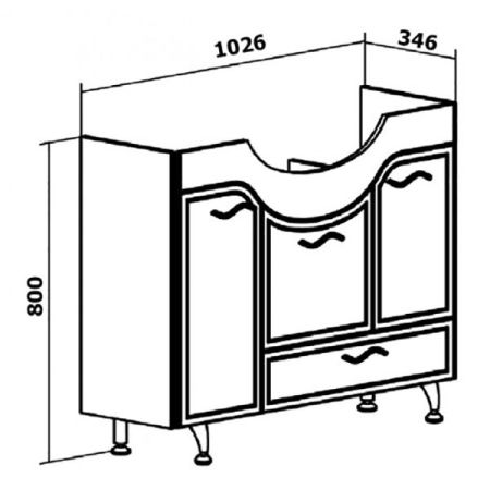 Тумба под раковину Runo Севилья 105 4620750021771 Белая