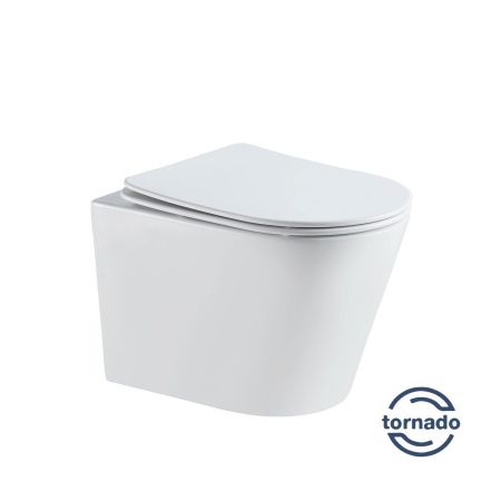 подвесные унитазы Vincea Унитаз подвесной Piatti VT1-11T Tornado, цвет белый, ультратонкое soft-close сиденье,, артикул VT1-11T