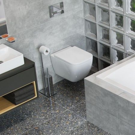 Ершик напольный с бумагодержателем EXCELLENT Riko (хром) Ершик напольный с бумагодержателем EXCELLENT Riko (хром)