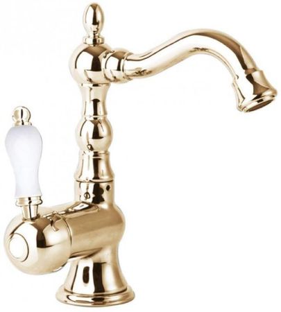 Смеситель Для Раковины Venezia-2 Золото (ручка Белая) Opadiris, артикул 