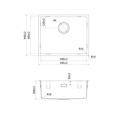 Мойка универсального монтажа IDDIS Prime нержавеющая сталь, сатин, 540*440 (PRI54S0i77), артикул PRI54S0i77