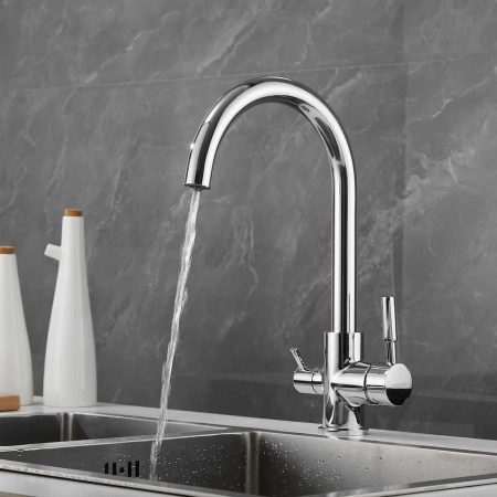 Смеситель для кухни с подключением фильтра Shevanik S168, хром