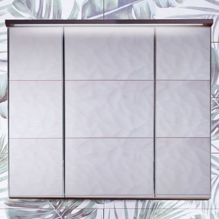 Зеркальный шкаф Бриклаер Кристалл 75 с подсветкой Ясень Анкор темный, артикул 4627125414916